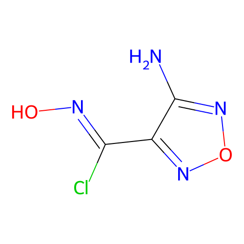 4-amino-N-hydroxy-1,2,5-oxadiazole-3-carboximidoyl chloride structure