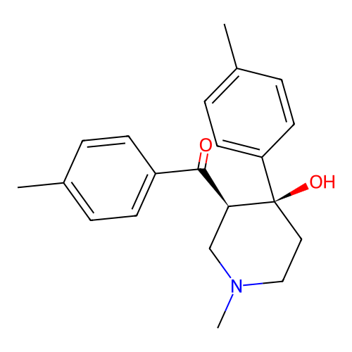 4-Hydroxy-1-methyl-4-(4-methylphenyl)-3-piperidyl 4-methylphenyl ketone structure