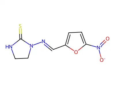 1-[(5-Nitrofuran-2-yl)methylideneamino]imidazolidine-2-thione structure