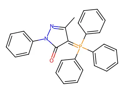 5-Methyl-2-phenyl-4-(triphenyl-phosphanylidene)-2,4-dihydro-pyrazol-3-one structure