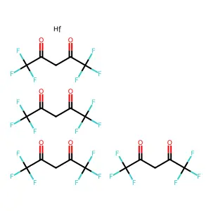 Hafnium;tetrakis(1,1,1,5,5,5-hexafluoropentane-2,4-dione) structure