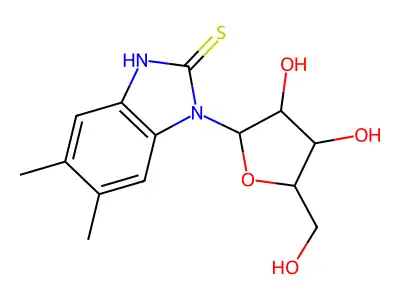 3-[3,4-dihydroxy-5-(hydroxymethyl)oxolan-2-yl]-5,6-dimethyl-1H-benzimidazole-2-thione structure
