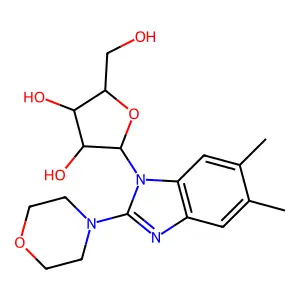 5,6-Dimethyl-2-(morpholin-4-yl)-1-pentofuranosyl-1h-benzimidazole structure