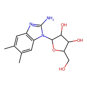 5,6-Dimethyl-1-pentofuranosyl-1,3-dihydro-2H-benzimidazol-2-imine structure