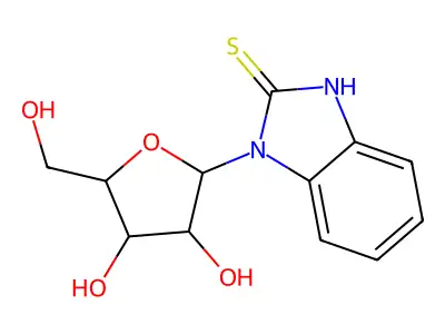 3-[3,4-dihydroxy-5-(hydroxymethyl)oxolan-2-yl]-1H-benzimidazole-2-thione structure