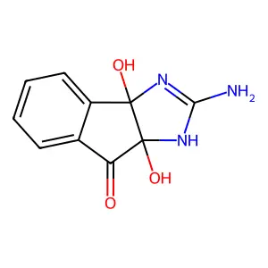 3a,8a-Dihydroxy-2-imino-2,3,3a,8a-tetrahydroindeno[1,2-d]imidazol-8(1H)-one structure