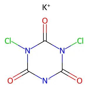 Potassium dichloroisocyanurate structure