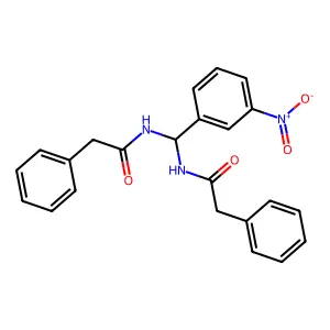 N-((3-Nitrophenyl)((phenylacetyl)amino)methyl)-2-phenylacetamide structure