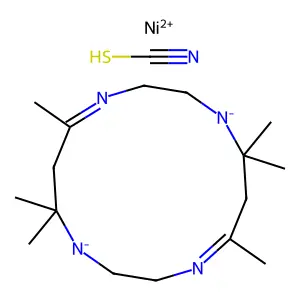 5,5,7,12,12,14-hexamethyl-1,8-diaza-4,11-diazanidacyclotetradeca-7,14-diene;nickel(2+);thiocyanic acid structure