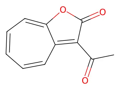 3-acetyl-2H-cyclohepta[b]furan-2-one structure