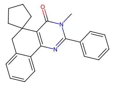 3-methyl-2-phenylspiro[6H-benzo[h]quinazoline-5,1'-cyclopentane]-4-one structure