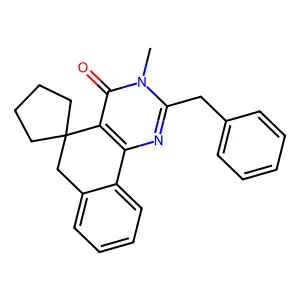 2-benzyl-3-methylspiro[6H-benzo[h]quinazoline-5,1'-cyclopentane]-4-one structure