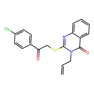 3-allyl-2-((2-(4-chlorophenyl)-2-oxoethyl)thio)quinazolin-4(3H)-one structure