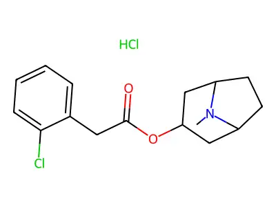 1-alpha-H,5-alpha-H-Tropan-3-alpha-ol, o-chlorophenylacetate, hydrochloride structure