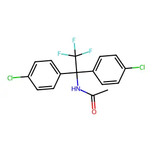 N-[1,1-bis(4-chlorophenyl)-2,2,2-trifluoroethyl]acetamide structure