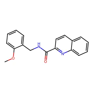 N-[(2-methoxyphenyl)methyl]quinoline-2-carboxamide structure