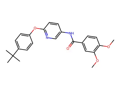 N-[6-(4-tert-butylphenoxy)-3-pyridinyl]-3,4-dimethoxybenzamide structure