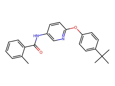 N-[6-(4-tert-butylphenoxy)-3-pyridinyl]-2-methylbenzamide structure