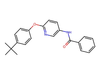 N-[6-(4-tert-butylphenoxy)-3-pyridinyl]benzamide structure