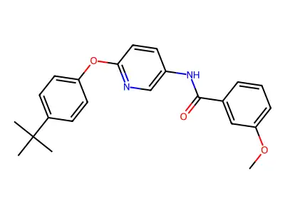 N-[6-(4-tert-butylphenoxy)-3-pyridinyl]-3-methoxybenzamide structure