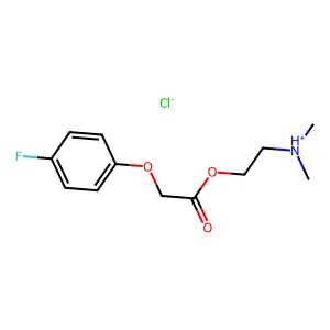 Acetic acid, p-fluorophenoxy-, 2-dimethylaminoethyl ester, hydrochloride structure