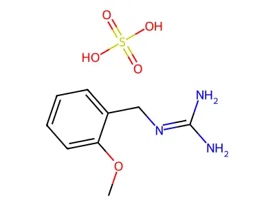 2-[(2-Methoxyphenyl)methyl]guanidine;sulfuric acid structure