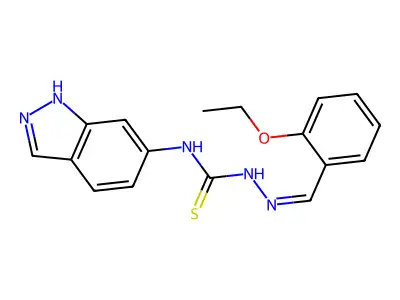 1-[(2-ethoxyphenyl)methylideneamino]-3-(1H-indazol-6-yl)thiourea structure