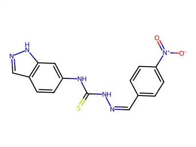 1-(1H-indazol-6-yl)-3-[(Z)-(4-nitrophenyl)methylideneamino]thiourea structure