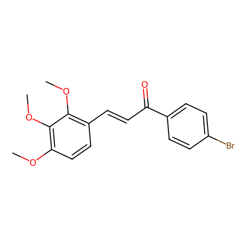 (2E)-1-(4-Bromophenyl)-3-(2,3,4-trimethoxyphenyl)prop-2-en-1-one structure