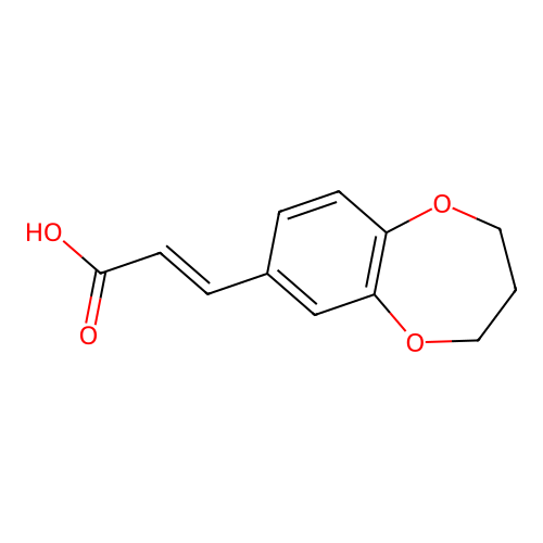 3-(3,4-dihydro-2H-benzo[b][1,4]dioxepin-7-yl)acrylic acid structure