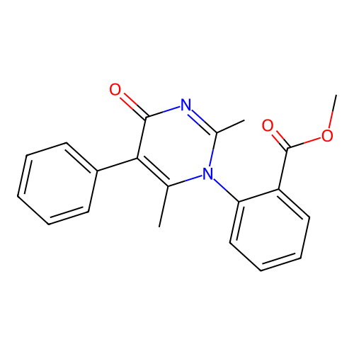 methyl 2-(2,6-dimethyl-4-oxo-5-phenylpyrimidin-1(4H)-yl)benzoate structure