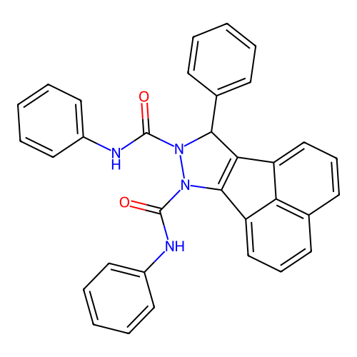 7H-Acenaphtho[1,2-c]pyrazole-7,8(9H)-dicarboxanilide, 9-phenyl- structure