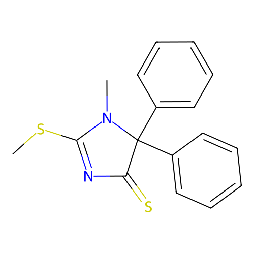 2-Imidazoline-4-thione, 1-methyl-2-(methylthio)-5,5-diphenyl- structure
