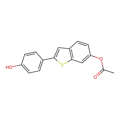 2-(4-Hydroxyphenyl)benzo[b]thiophen-6-yl acetate structure