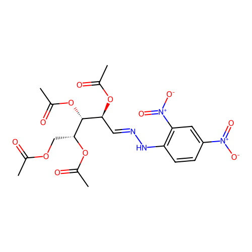 Xylose, (2,4-dinitrophenyl)hydrazone, 2,3,4,5-tetraacetate, D- structure