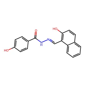 (Z)-4-Hydroxy-N'-((2-oxonaphthalen-1(2H)-ylidene)methyl)benzohydrazide structure