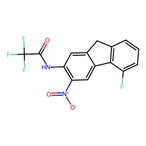 2,2,2-trifluoro-N-(5-fluoro-3-nitro-9H-fluoren-2-yl)acetamide structure