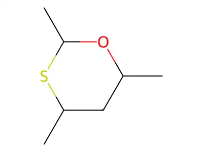1,3-Oxathiane, 2,4,6-trimethyl-, cis,cis- structure