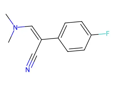 (Z)-3-(dimethylamino)-2-(4-fluorophenyl)prop-2-enenitrile structure