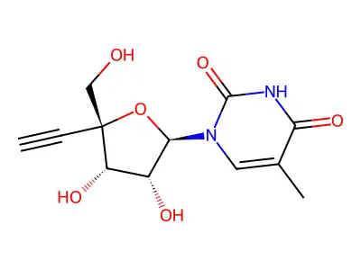 4'-C-ethynyl-5-methyluridine structure