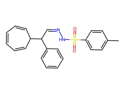 alpha-(2,4,6-Cycloheptatrienyl)-alpha-phenylacetaldehyde tosyl hydrazone structure