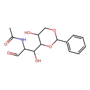 N-[1-hydroxy-1-(5-hydroxy-2-phenyl-1,3-dioxan-4-yl)-3-oxopropan-2-yl]acetamide structure