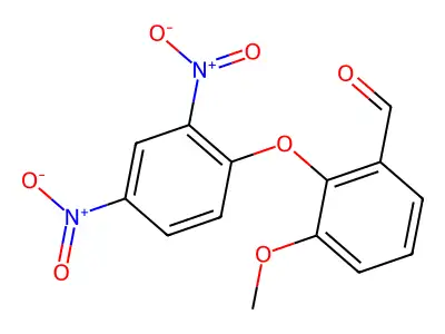 2-(2,4-Dinitrophenoxy)-3-methoxybenzaldehyde structure