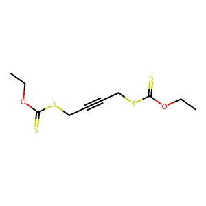 O-ethyl 4-ethoxycarbothioylsulfanylbut-2-ynylsulfanylmethanethioate structure