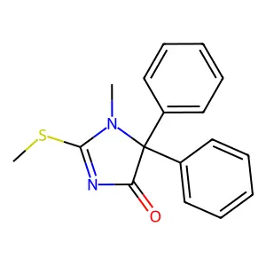 1-Methyl-2-methylsulfanyl-5,5-diphenylimidazol-4-one structure