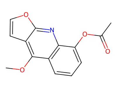 Furo(2,3-b)quinolin-8-ol, 4-methoxy-, acetate (ester) structure