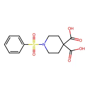 1-(Phenylsulfonyl)-4,4-piperidinedicarboxylic acid structure