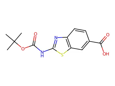 2-(((1,1-Dimethylethoxy)carbonyl)amino)-6-benzothiazolecarboxylic acid structure