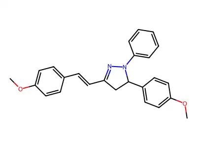 4,5-DIHYDRO-5-(4-METHOXYPHENYL)-3-[2-(4-METHOXYPHENYL)ETHENYL]-1-PHENYL-1H-PYRAZOLE structure