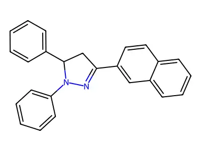 3-(naphthalen-2-yl)-1,5-diphenyl-4,5-dihydro-1H-pyrazole structure